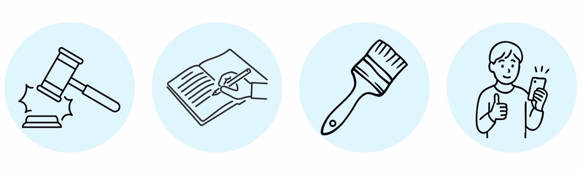 Law gavel, journalism graphic, creative graphic, customer service graphic