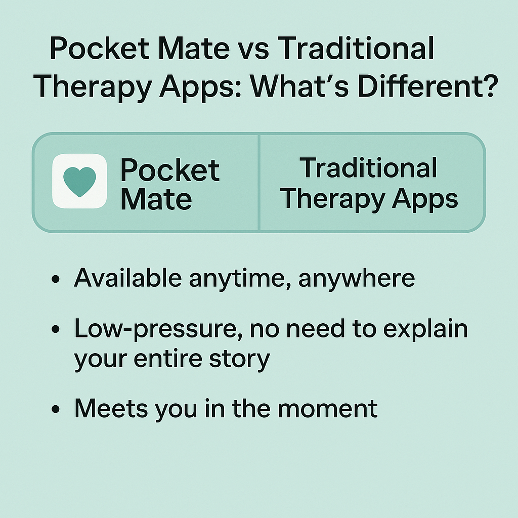 Pocket Mate vs traditional therapy apps: What’s different?